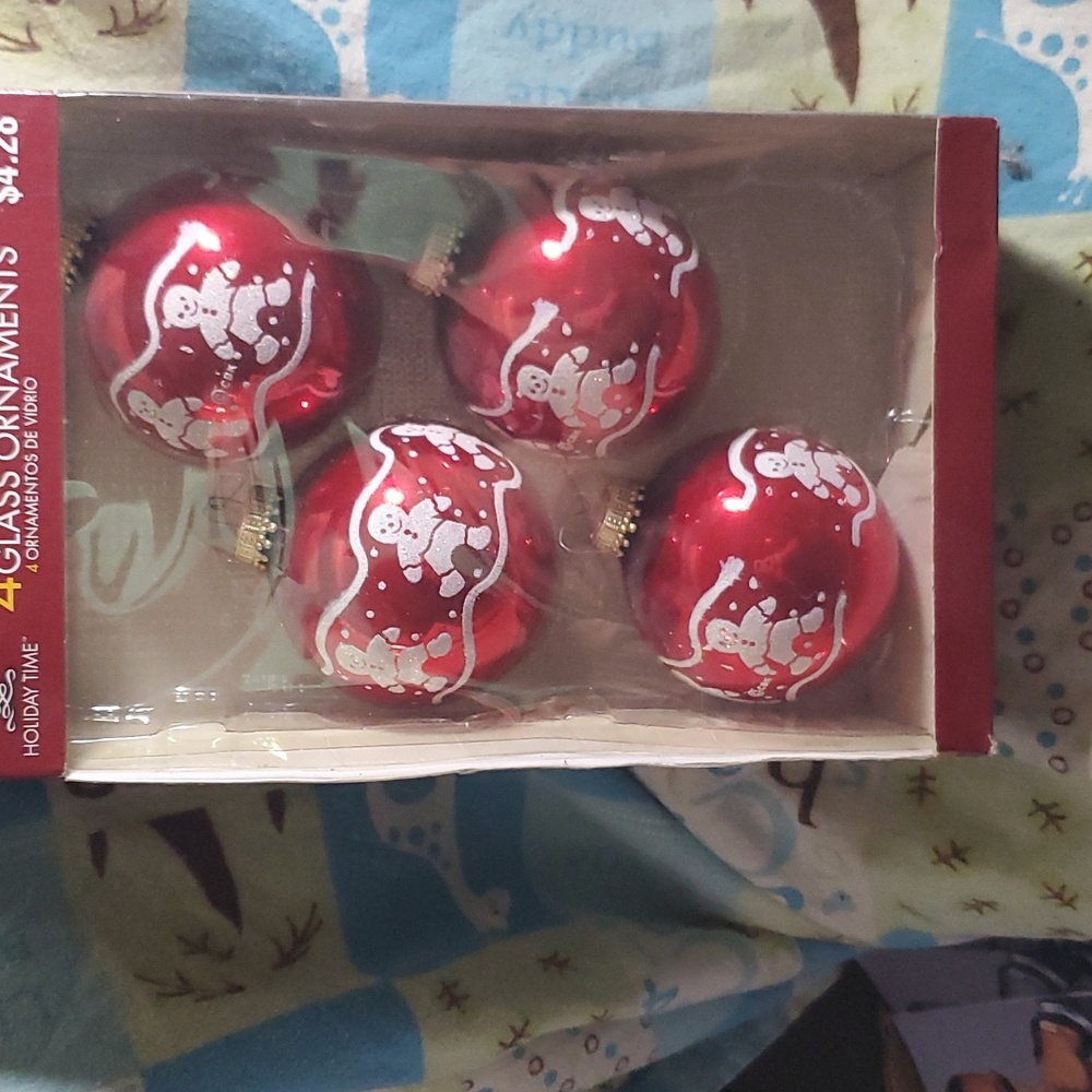 Holiday Time  Glass Gingerbread Ornaments